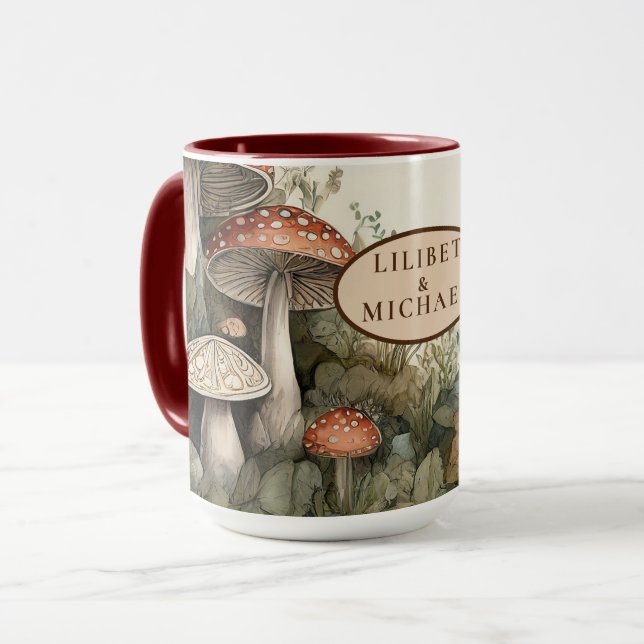 Fairycore Mushroom Goblincore Custom Decor Gift Mug (Front Left)