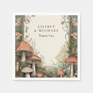 FAIRYCORE Mushrooms Goblincore Custom Party Napkin