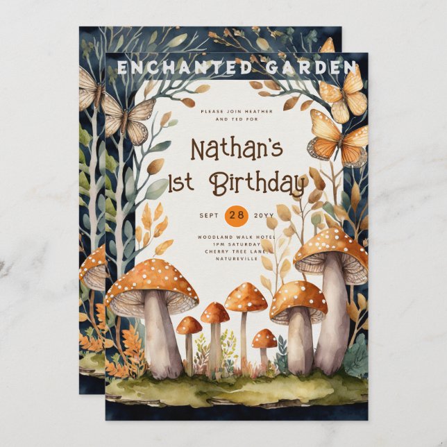 FAIRYCORE NATURE BABYSHOWER 1ST BIRTHDAY ANY EVENT INVITATION (Front/Back)