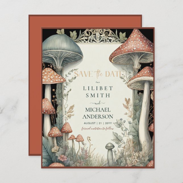 Fairycore Save the Date Terracotta Woodland (Front/Back)