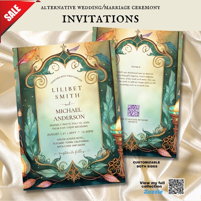 FAIRYCORE WEDDING INVITATIONS FAIRYTALE STORYBOOK  (Creator Uploaded)