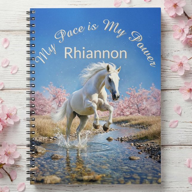 Fairycore White Horse Slow Living Wellness Journal (White Horse New Year resolutions, spring dreams, and daily thoughts Notebook. Empowerment Journal)