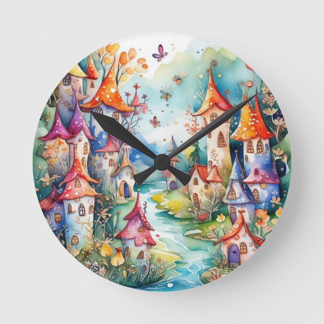 Fairyland magic castle  round clock (Front)