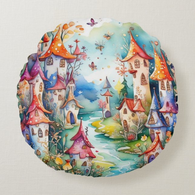 Fairyland magic castle  round cushion (Front)