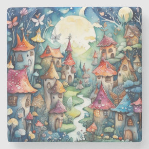 Fairyland magic castle stone coaster