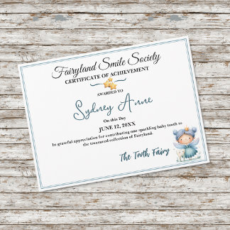 Fairyland Smile Society Certificate of Achievement
