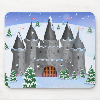 Fairytail Castle Winter Snow Mouse Pad