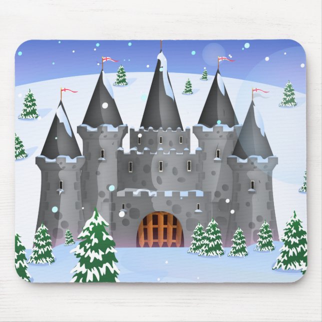 Fairytail Castle Winter Snow Mouse Pad (Front)