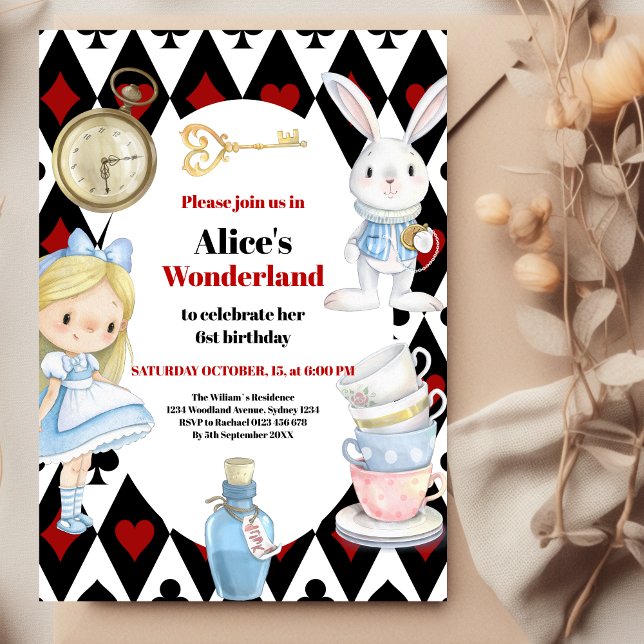 Fairytale Alice in Wonderland Birthday Invitation (Creator Uploaded)