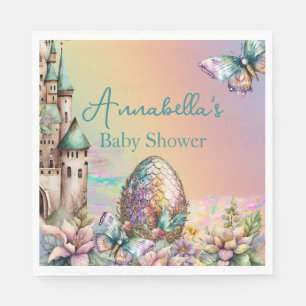 Fairytale Baby Dragon Egg on Rainbow Napkin