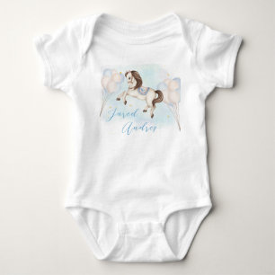 Fairytale baby Pony Blue balloon star Birthday Boy Bodysuit