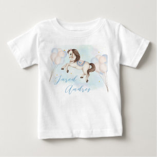 Fairytale baby Pony Blue balloon star Birthday Boy T-Shirt
