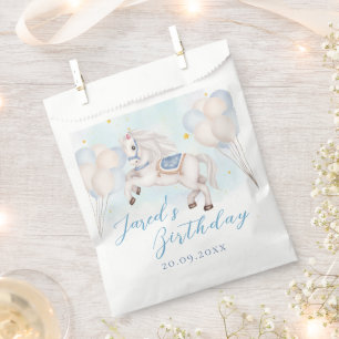 Fairytale baby Pony Blue balloons star Birthday Favour Bag