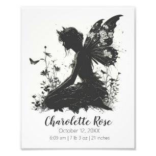 Fairytale Baby Shower gift Birth Stats Poster