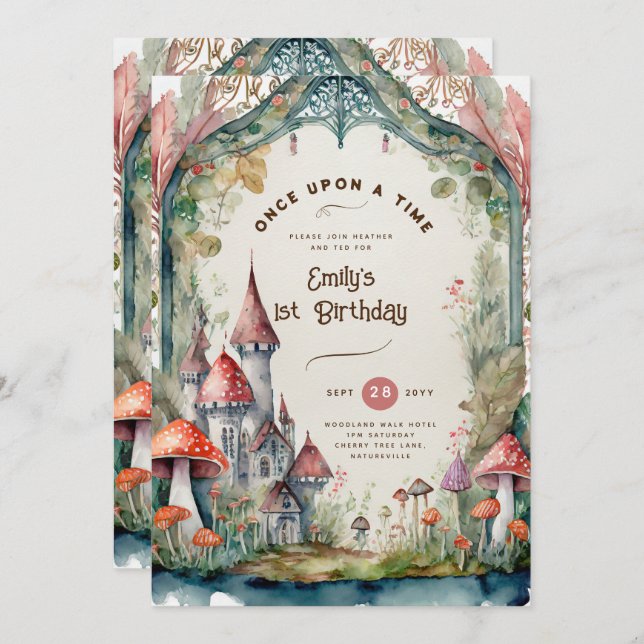 FAIRYTALE BIRTHDAY or Baby Shower ANY Faitycore Invitation (Front/Back)