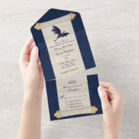 Fairytale Blue Dragon Scroll Wedding