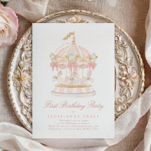 Fairytale Blush Pink Girl Carousel Birthday Party