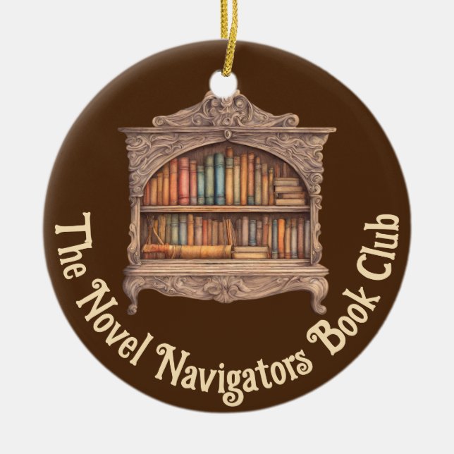 Fairytale Bookshelf Ceramic Ornament (Front)