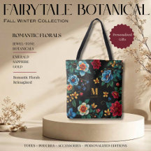 Fairytale Botanical Pattern Monogram Script