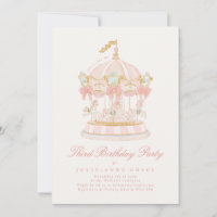 Fairytale Bows Pink Girl Carousel Birthday Party