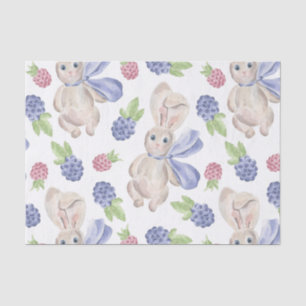 Fairytale Bunny Rabbit with Florals Pattern Tissue Paper