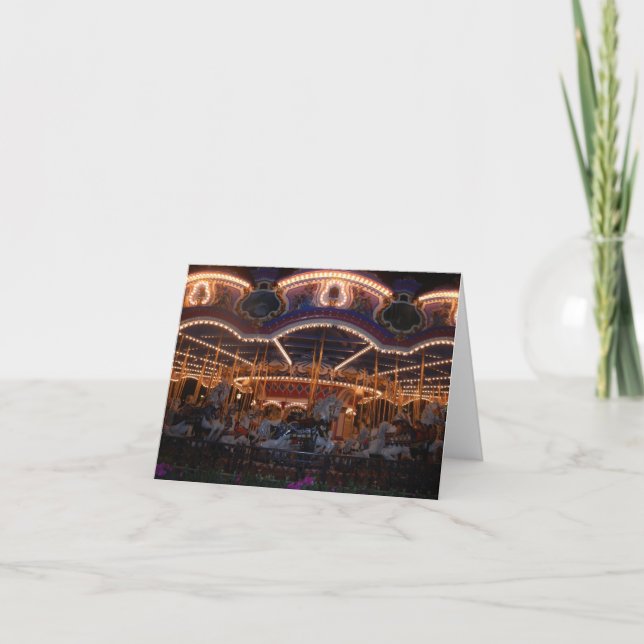 Fairytale Carousel Photo Design Thank You Card (Front)