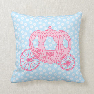 Fairytale Carriage Design in Pink and Blue. Cushion
