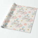 Fairytale Carriage Royal Fleur Gold Blush Ivory Wrapping Paper<br><div class="desc">Fairytale Princess theme with a feather topped carriage in colours of ivory,  blush pink and aqua blue. See the Fairytale Princess Collection for coordinating items.</div>