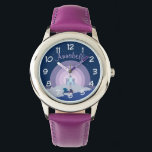 Fairytale Castle and Unicorn Personalised Watch<br><div class="desc">Fairytale landscape with castle and unicorn personalised girl's watch.</div>