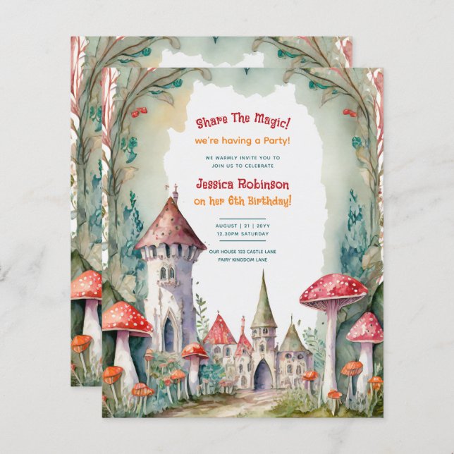 Fairytale Castle Fairycore Princess Birthday Girl (Front/Back)