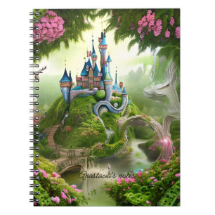 Fairytale Castle Illustration Girl Back To School Notebook