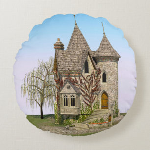 Fairytale Castle Perfect Birthday and Fantasy Gift Round Cushion