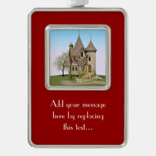Fairytale Castle Perfect Birthday and Fantasy Gift Silver Plated Framed Ornament