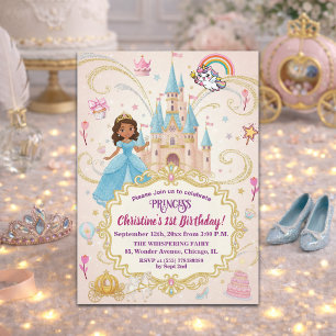 Fairytale Castle Princess 1st Birthday Party Invitation