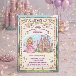 Fairytale Castle Princess 7th Birthday Party Invitation