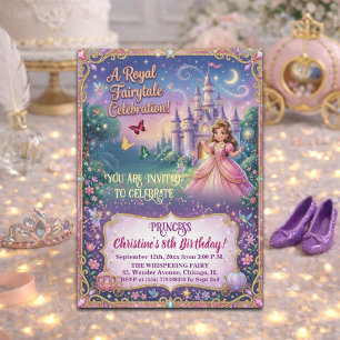 Fairytale Castle Princess 8th Birthday Party Invitation