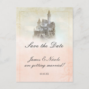 Fairytale Castle Storybook Save The Date Postcard