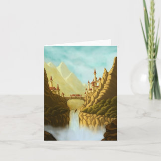 fairytale castles fantasy landscape note card