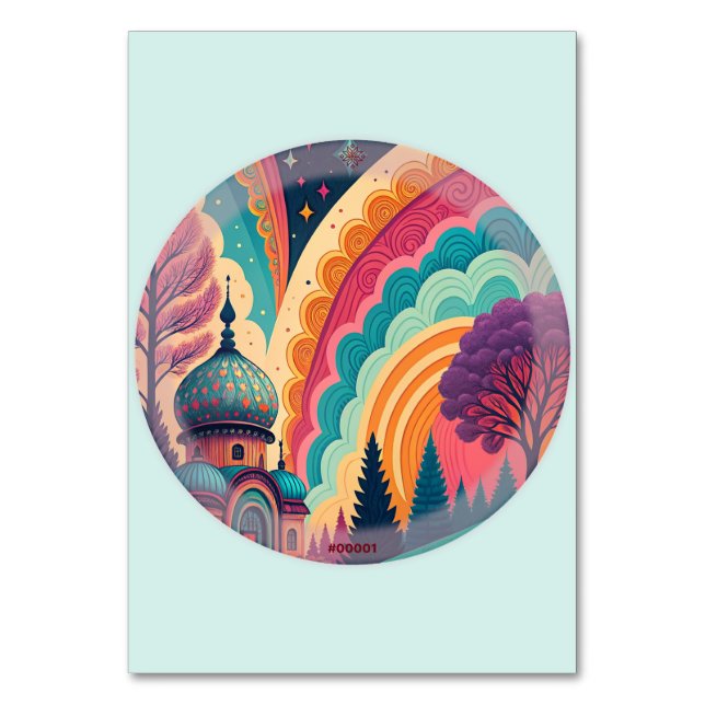 Fairytale Dome on Mint Table Card – Customisable (Front)