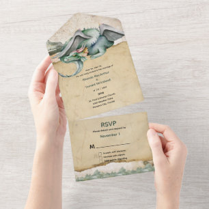 Fairytale Dragon Wedding All In One Invitation