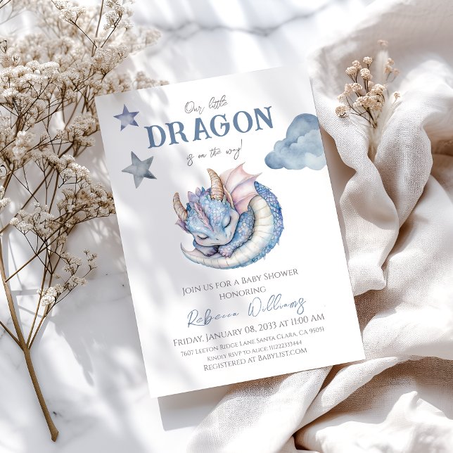 Fairytale Dreamy Dragon Baby Shower  Invitation (Creator Uploaded)