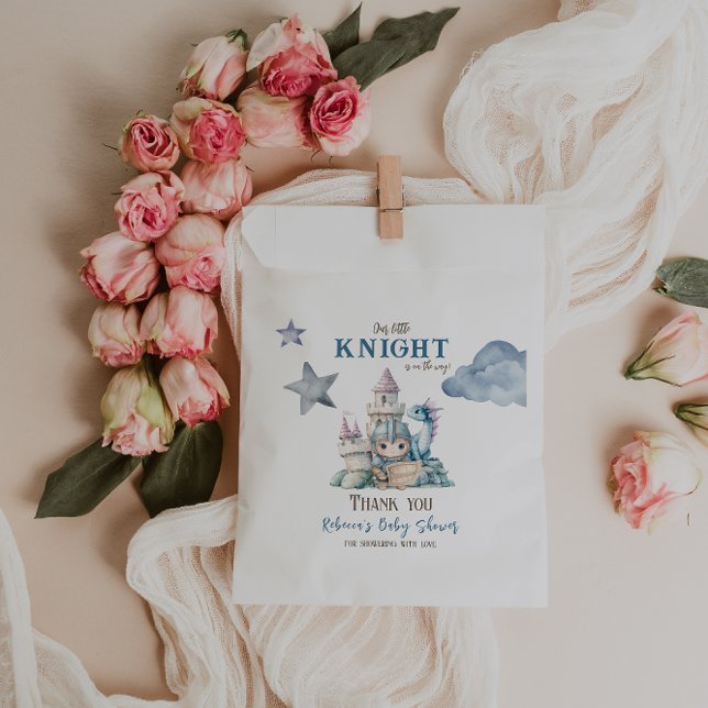 Fairytale Dreamy Dragon Blue Knight Baby Shower  Favour Bag (Creator Uploaded)