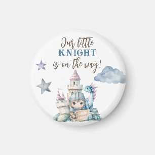 Fairytale Dreamy Dragon Blue Knight Baby Shower Magnet
