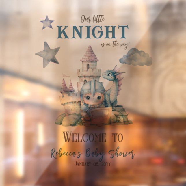 Fairytale Dreamy Dragon Knight Baby Shower Welcome (Sheet 2)