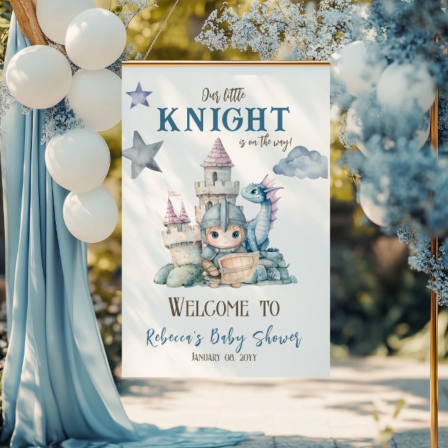 Fairytale Dreamy Dragon Knight Baby Shower Welcome Poster (Creator Uploaded)
