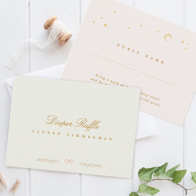 fairytale elegant baby shower diaper raffle card (Creator Uploaded)