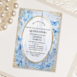 Fairytale Enchanted Forest Castle Quinceañera Invitation