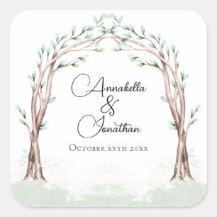 Fairytale Entrance to Forest Wedding Square Sticker