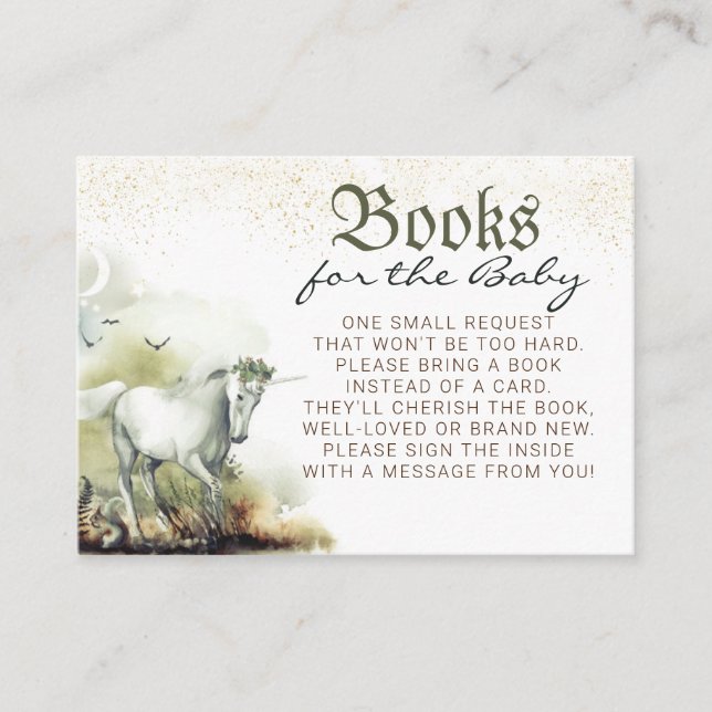 Fairytale Fantasy Baby Shower Books Request Enclosure Card (Front)