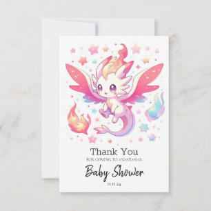 Fairytale Fiery Dragon Baby Shower Thank You Card